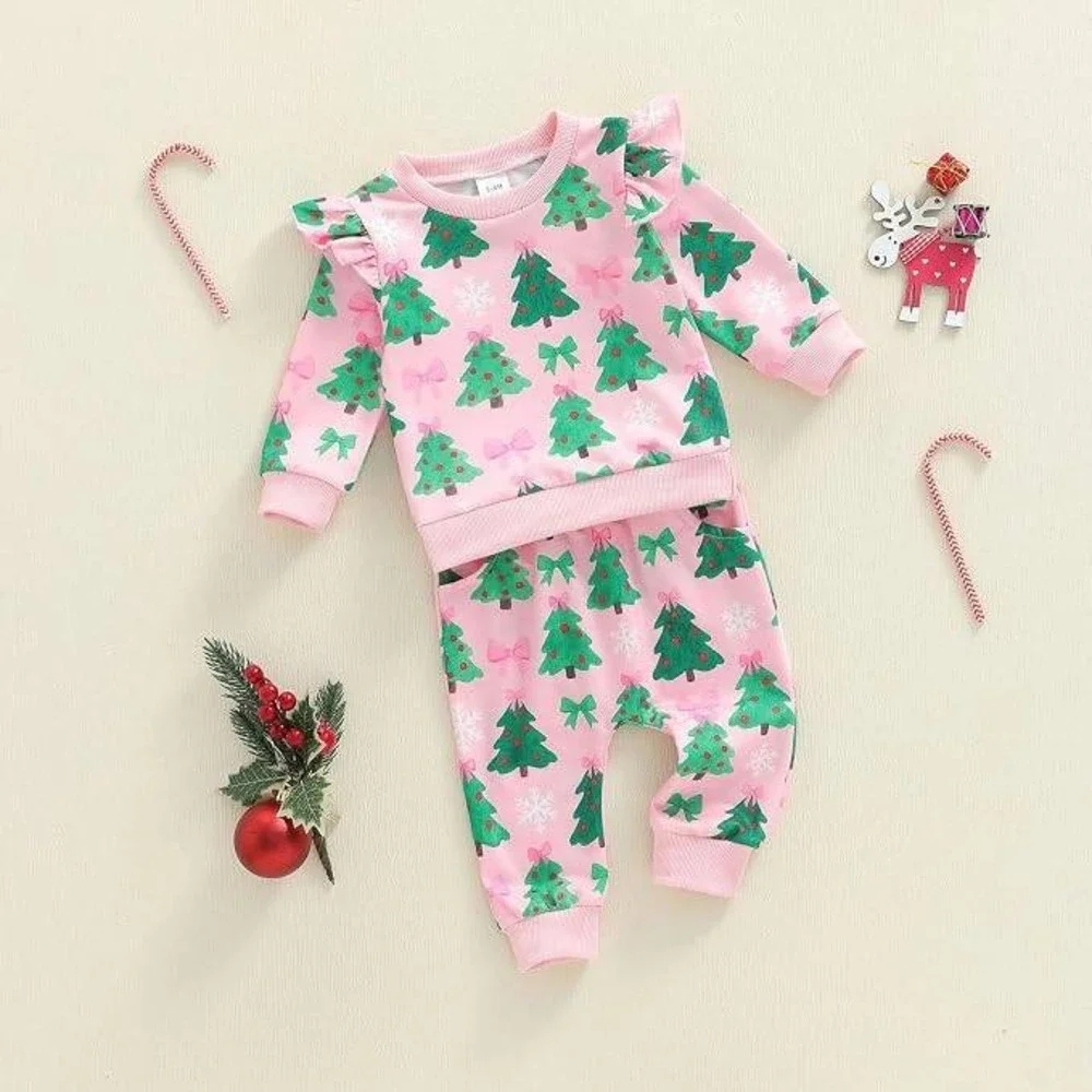 BemeyourBBs Newborn Toddler Baby Girl Outfit 18-24M Ruffle Shirt & Pants